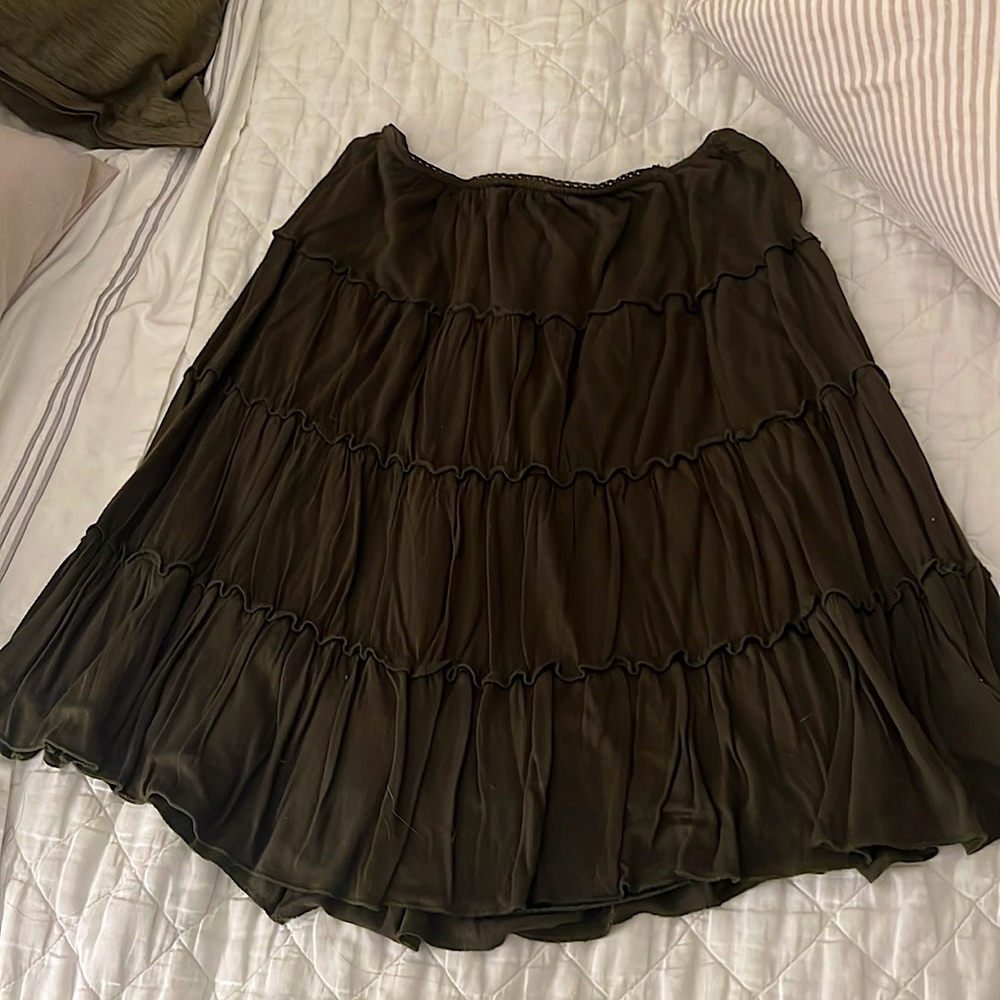 Olive Green Boho Skirt
